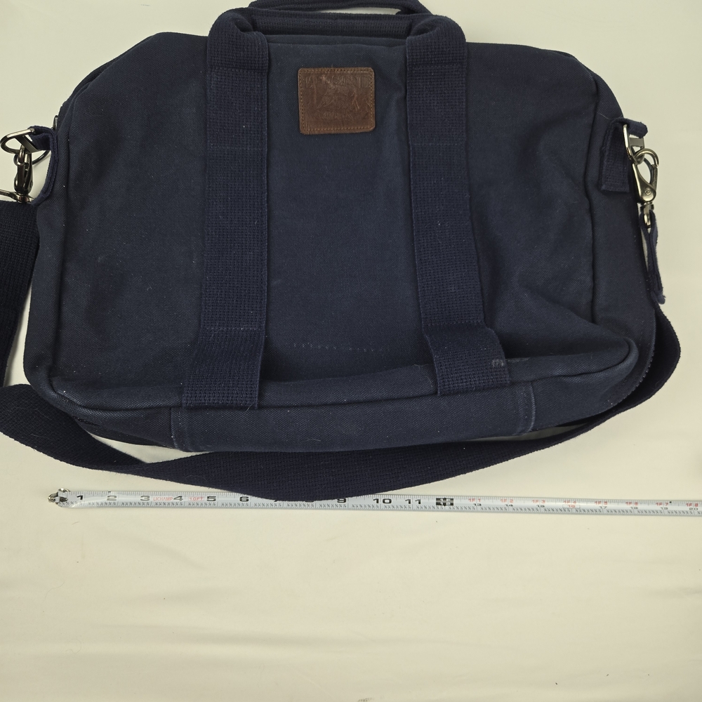 90s Vintage Blue Lands End Messenger cross body Bag With Strap - Picture 3 of 11